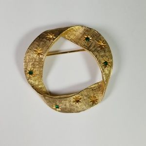 Vintage folded circle brooch